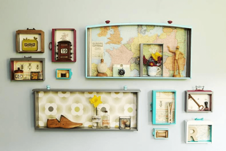 Turning Old Drawers into Statement Wall Shelves